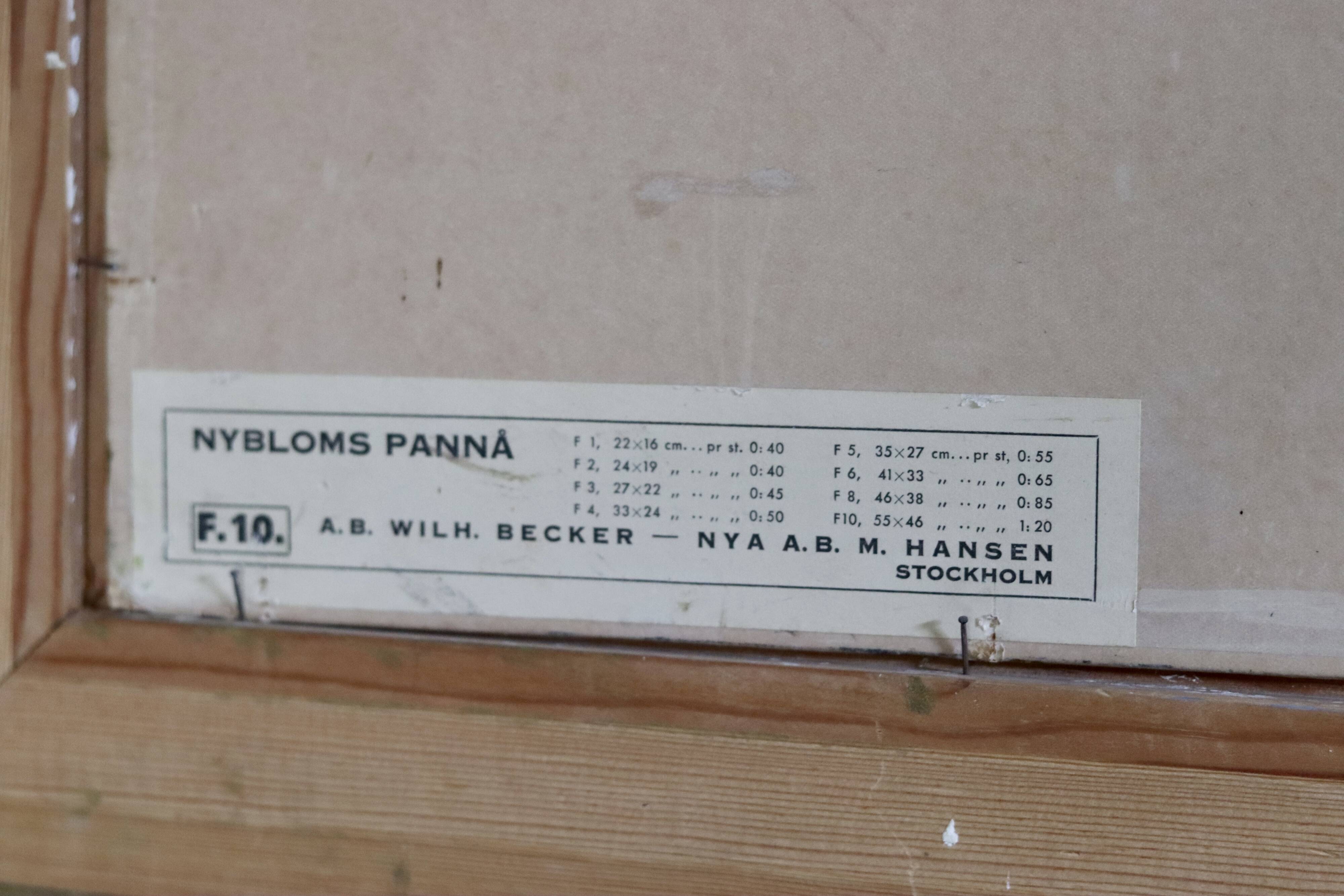 Swedish Mid-Century Oil on Canvas " Blåklocka" by S. Borgström