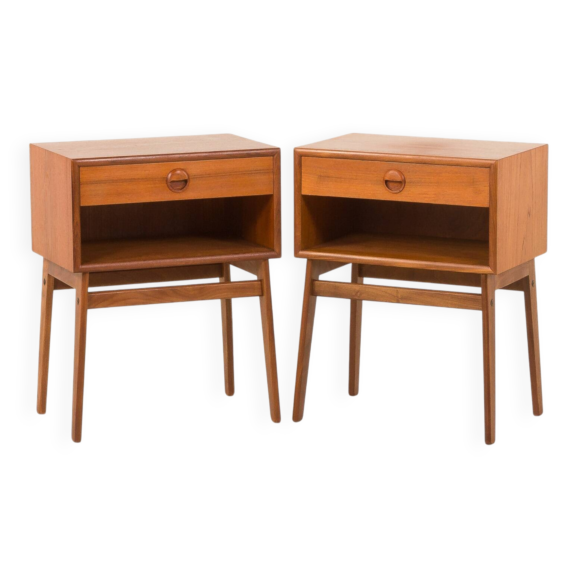 Pair of mid-century teak nightstands, Denmark 1960s