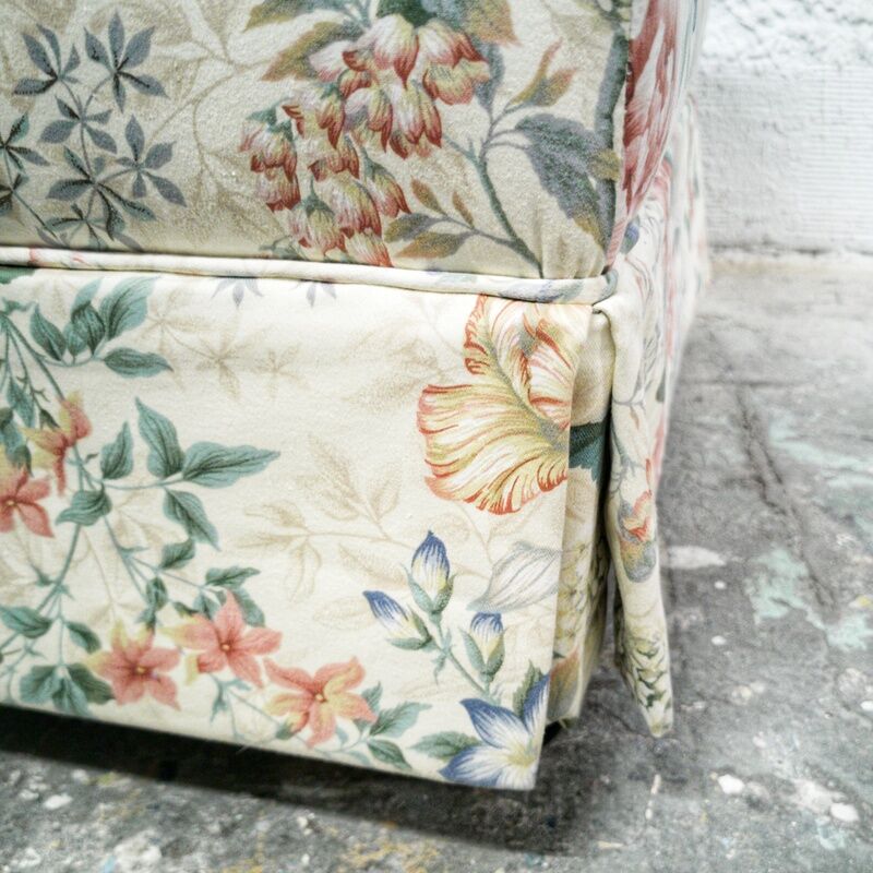 Vintage floral ottoman
