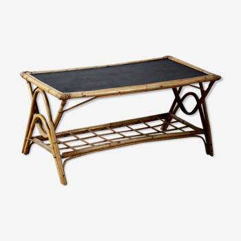 Black rattan coffee table