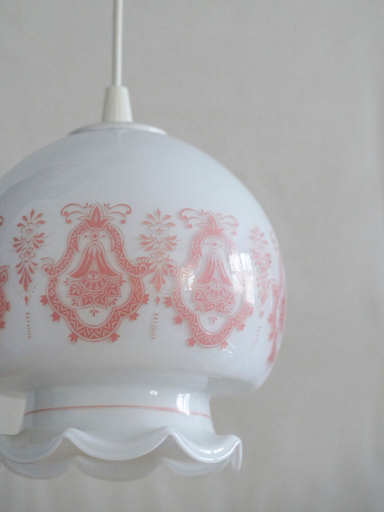 SUSPENSION VERRE WITH ROSE MOTIFS