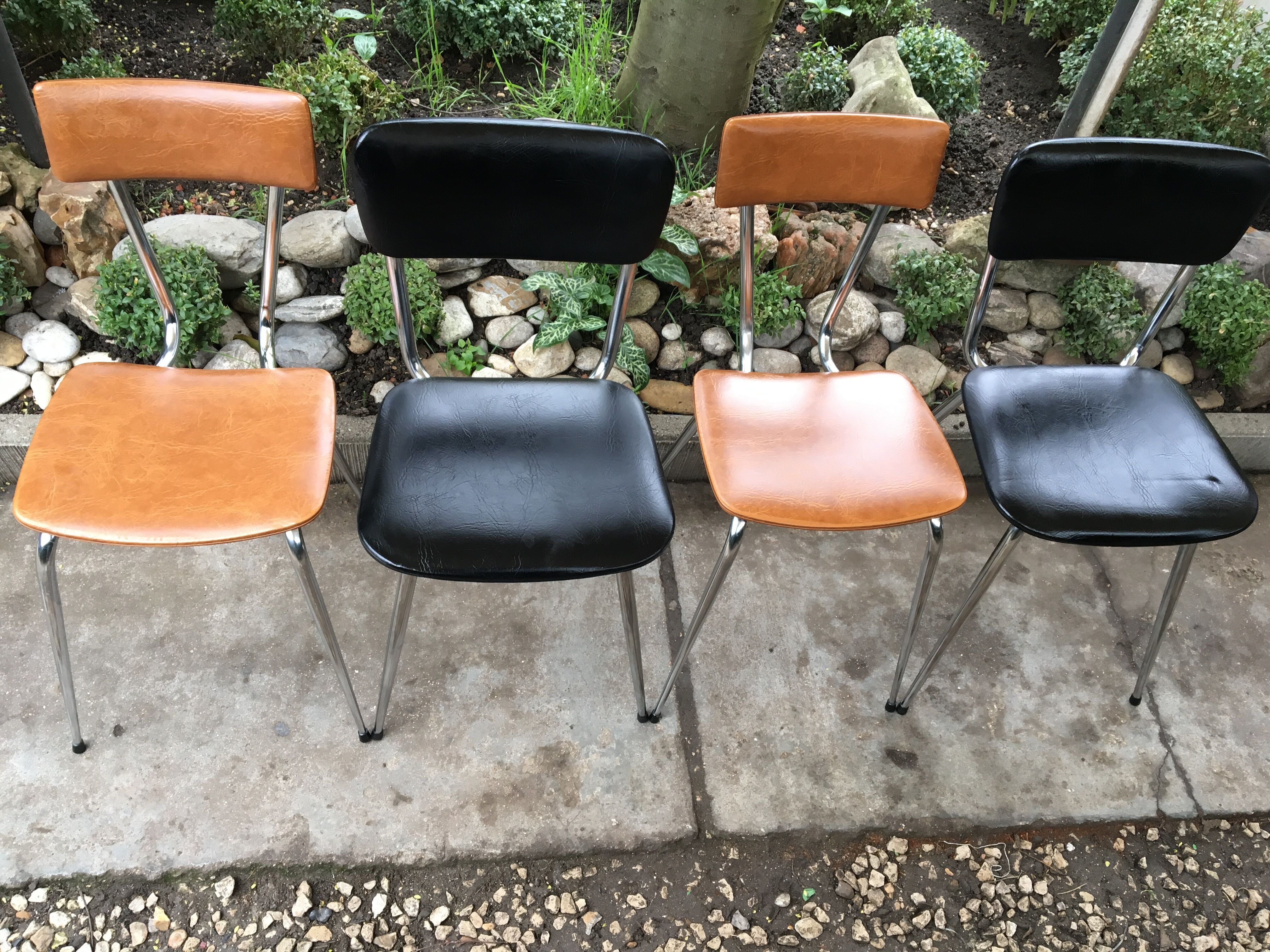 Chairs skaï  and  chrome