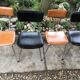 Lot de chaises skaï et chrome vintage