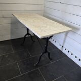 Ancienne table de bistrot dessus marbre
