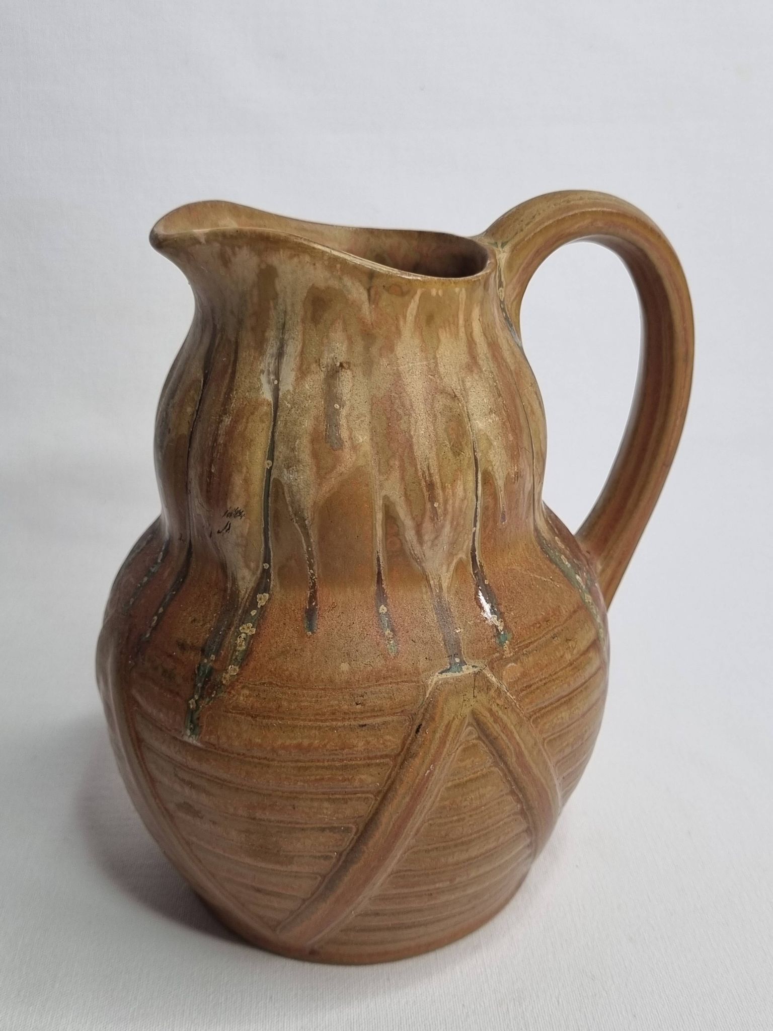Art Deco pitcher in flamed sandstone from Denbac, Vierzon