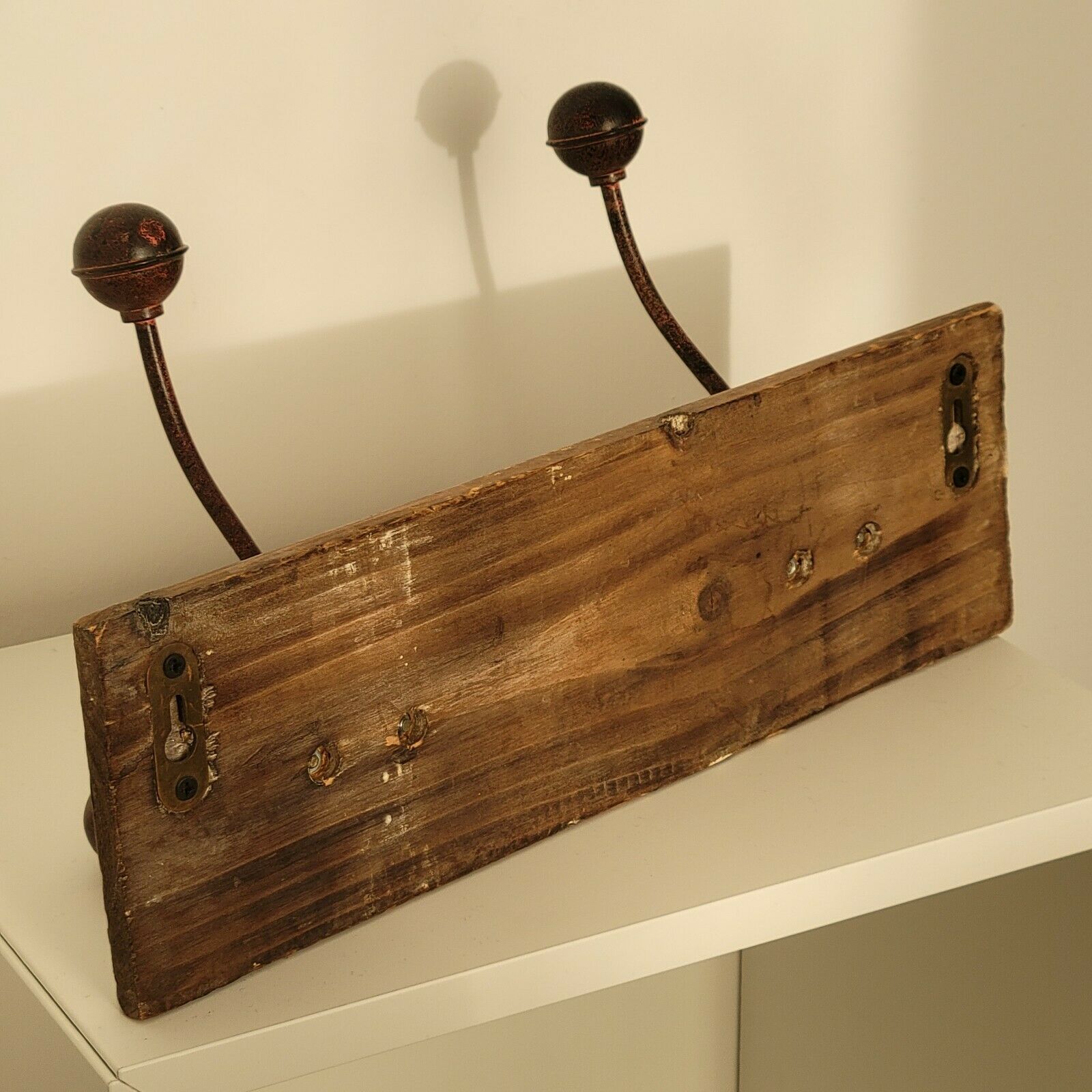 Wall coat rack with 2 hook hooks old style