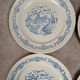 Set of 6 antique flat plates Rotterdam blue windmill design.