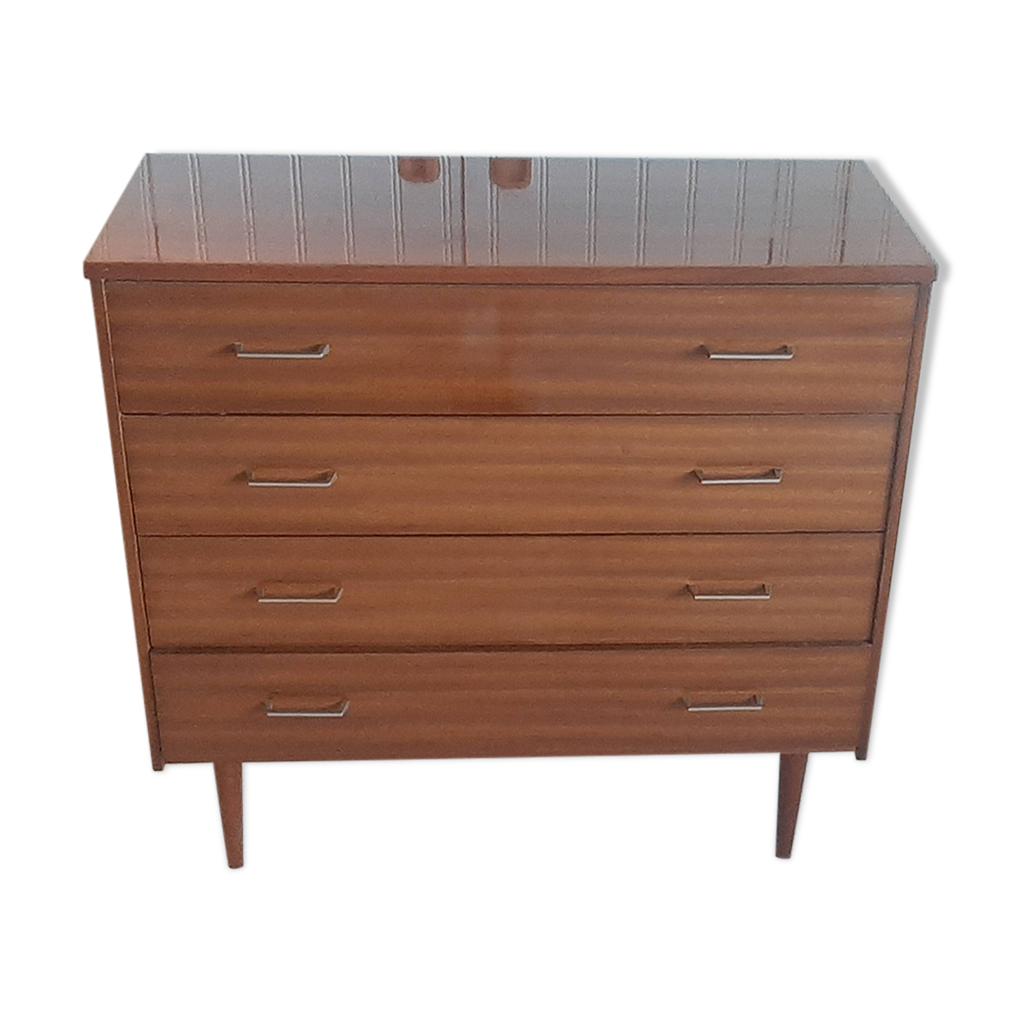 Commode en bois vernis, années 80