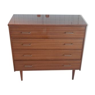 Commode en bois vernis, années 80