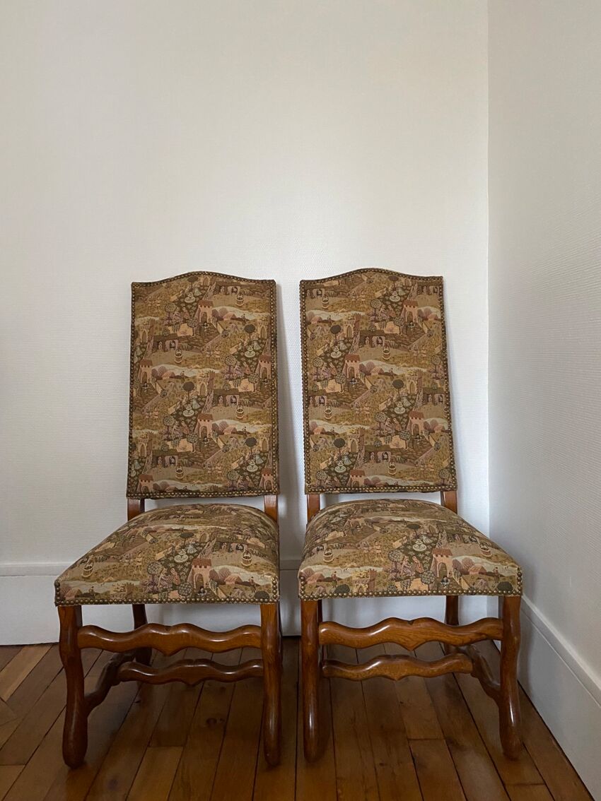 Paire de chaises Louis XIII "Os Mouton" | Selency
