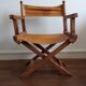 Old wood and leather safari chair