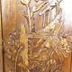 3 carved wooden panels, floral and animal decorations, Indochina