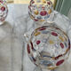 Set of 3 vintage punch cups (+ 1 free) made of blown glass with cabochon.