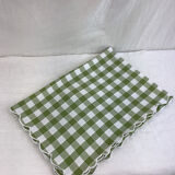 Vintage tablecloth Scottish style green white