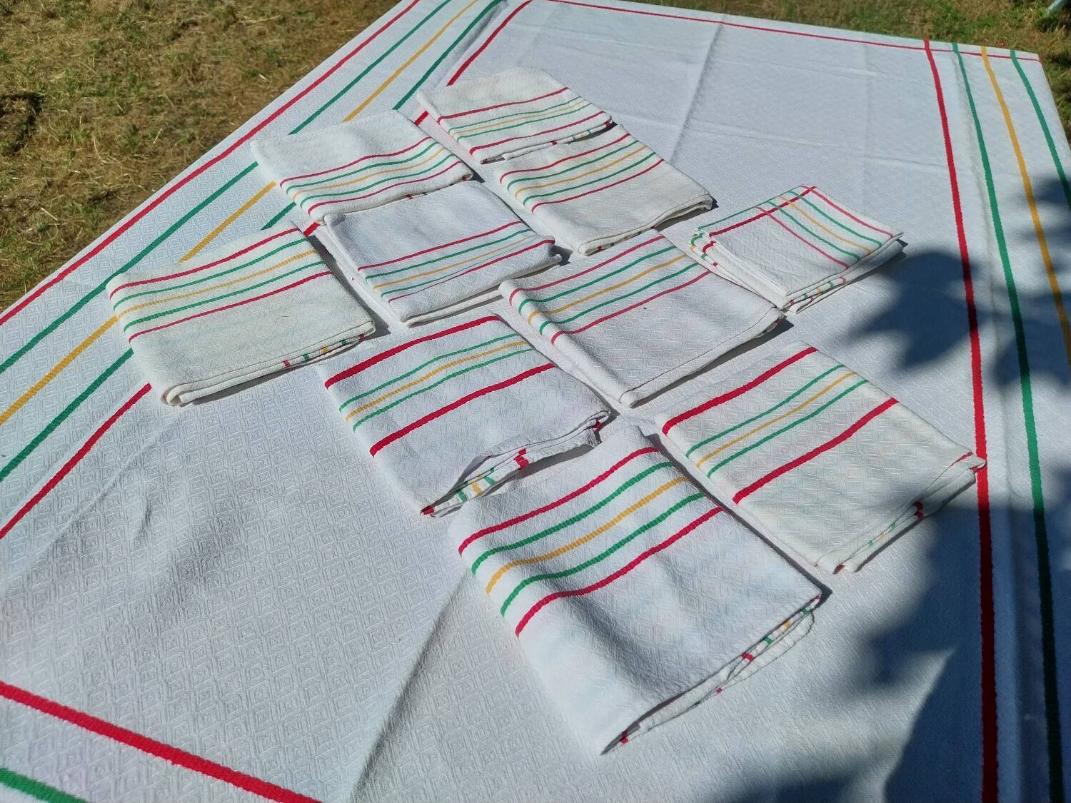 Tablecloth and 10 napkins - Basque linen