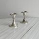 Set of 2 vintage silver-plated metal candle holders.