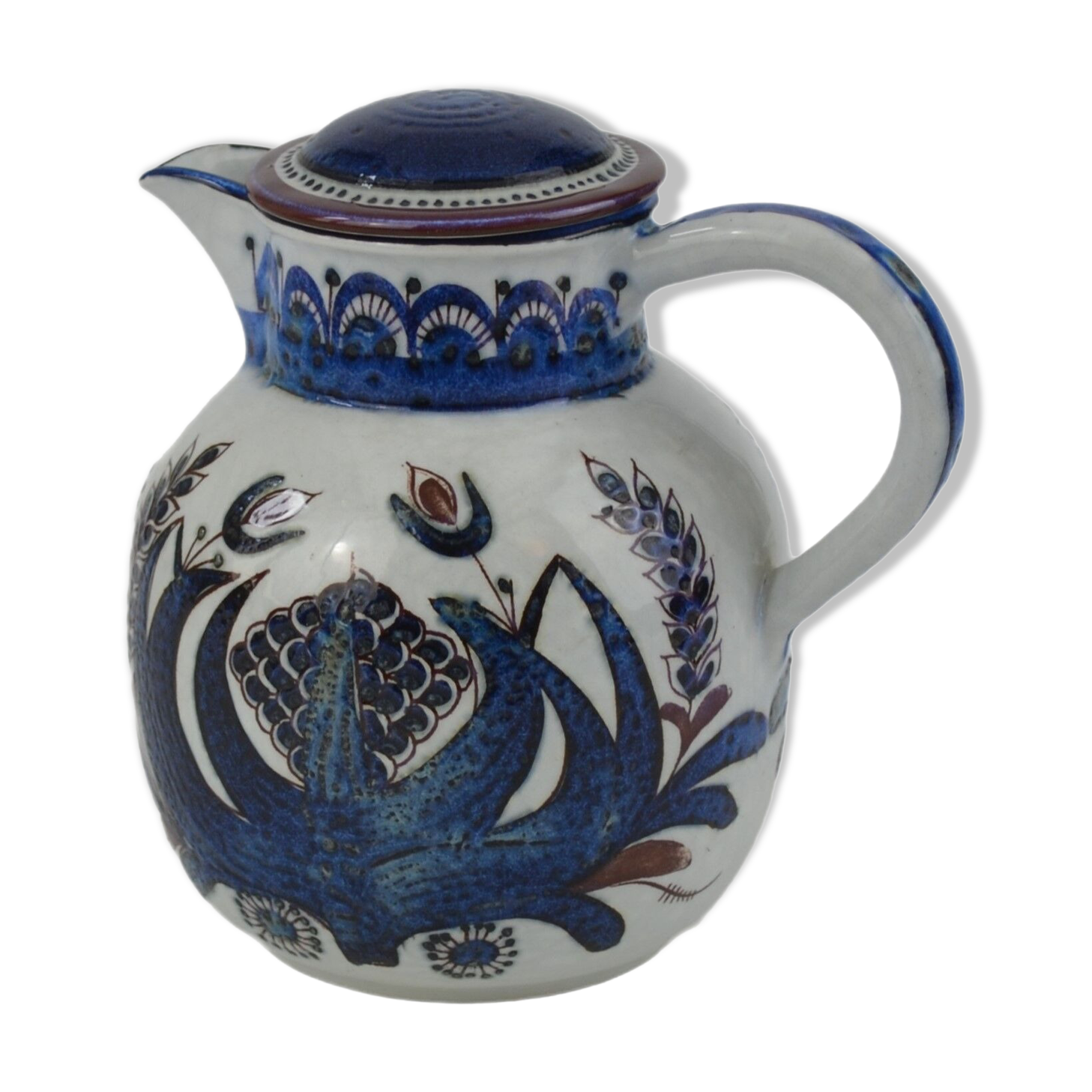 Pitcher with Earthenware lid Tenera series by Berte Jessen for Aluminia