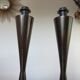 Pair of wooden diabolo lamps workshop lumen 80s