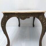 Louis XV style marble and brass coffee table