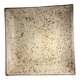 Vintage signed square ceramic plate – speckled cream enamel – 22