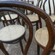 Set of 6 bistro chairs canned in curved wood N°18