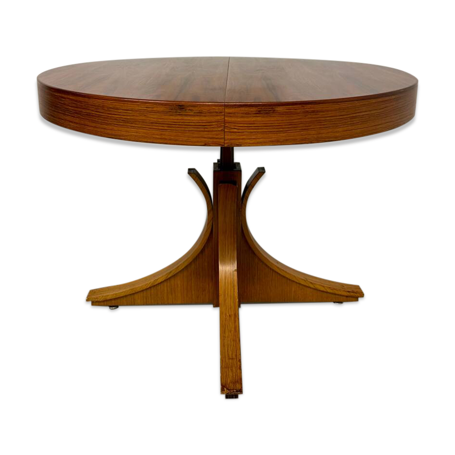Extendable table with central leg, Italian design by Luigi Bartolini, vintage.
