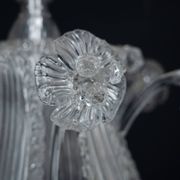 1940s Vintage Murano Clear Glass Chandelier, Classic Italian Art Glass