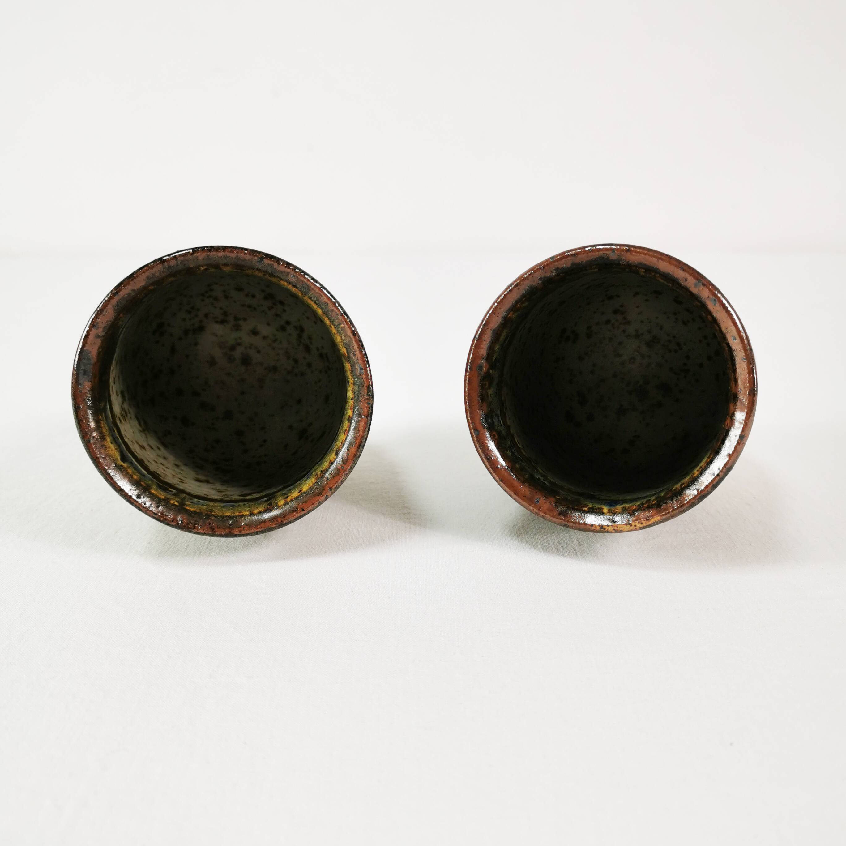 Mid century ceramic mugs, Bornholm, Denmark, 1960s.