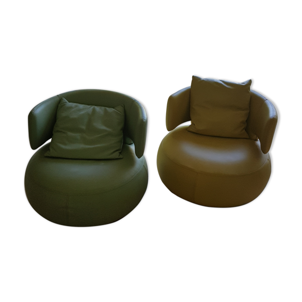 2 Roche Bobois Swivel Curl Chairs | Selency