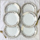 6 assiettes plates porcelaine blanche doré chauvigny limoges