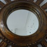 Old sun mirror gilded carved wood 50s-60s 49cm