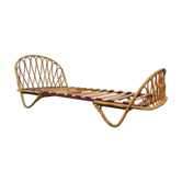 Lit ou banquette corbeille en rotin