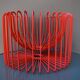 Coupe à fruit design metal rouge