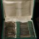 Box 12 cake forks in silver metal art deco