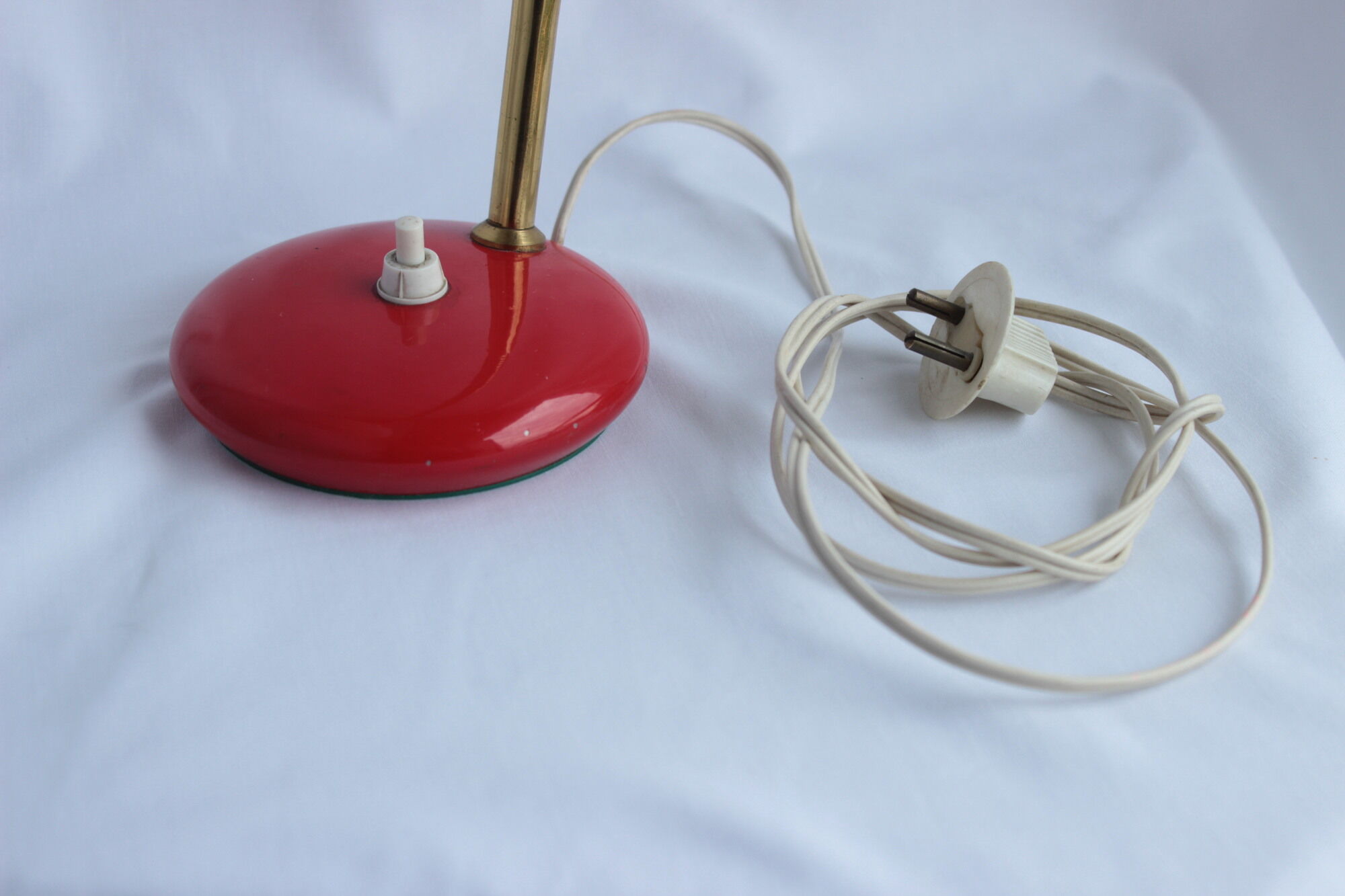 Office lamp or bedside made in italy from the 60's red and white color