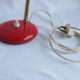 Office lamp or bedside made in italy from the 60's red and white color