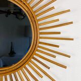 Mirror sun rattan - vintage 70
