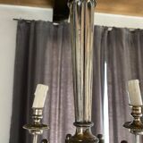 Neo-classical chandelier silver metal