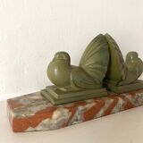 Paire de serre-livres Art déco pigeons