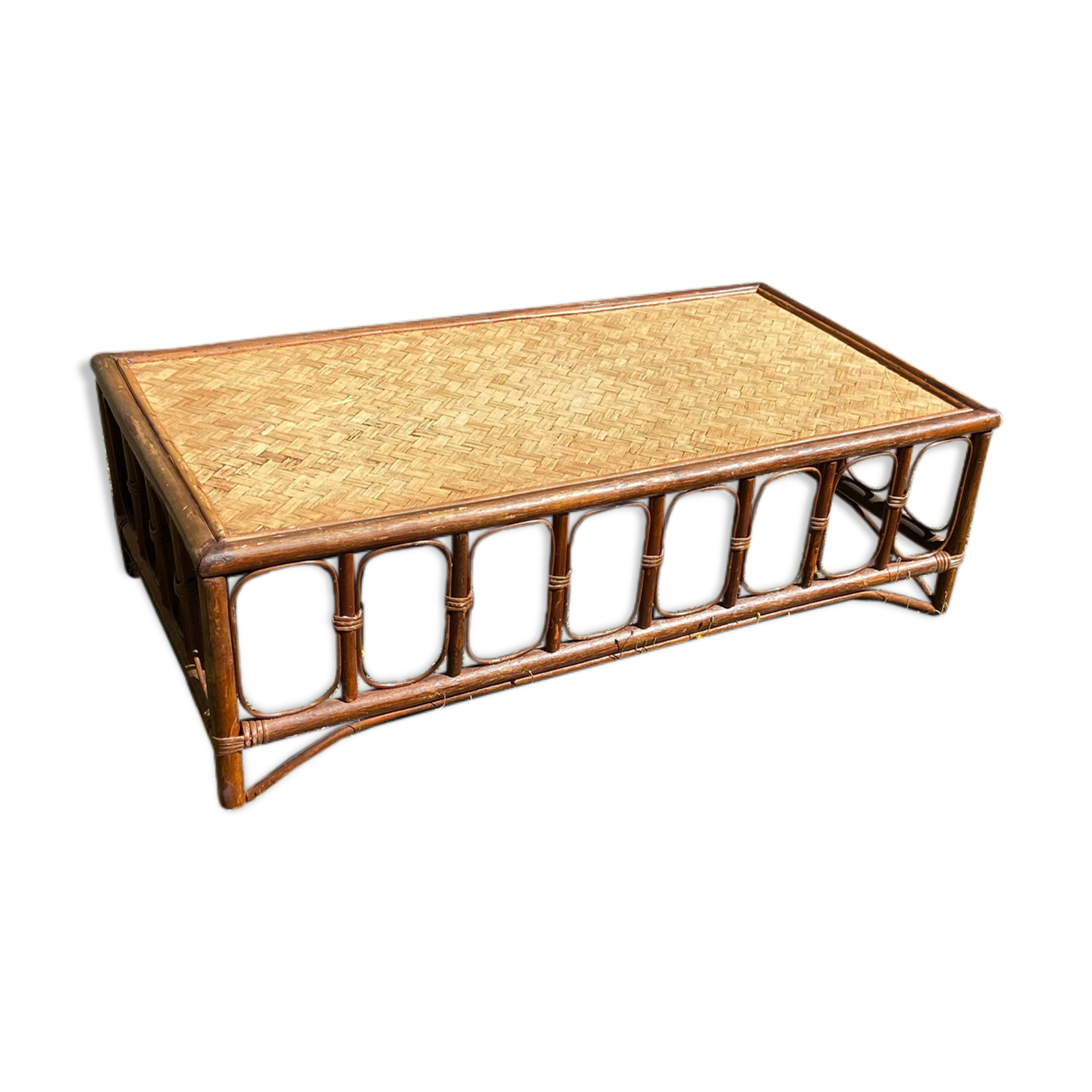 Vintage rattan coffee table