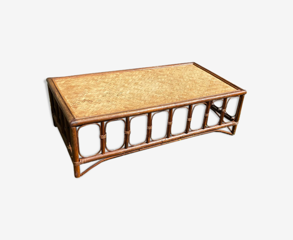 Vintage rattan coffee table