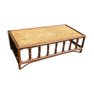 Vintage rattan coffee table