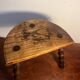 1950s turned wooden tripod stool