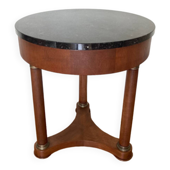 Empire mahogany and marble pedestal table