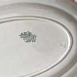 Plat ovale blanc en terre de fer Opaque de Lunéville, fin XIXe