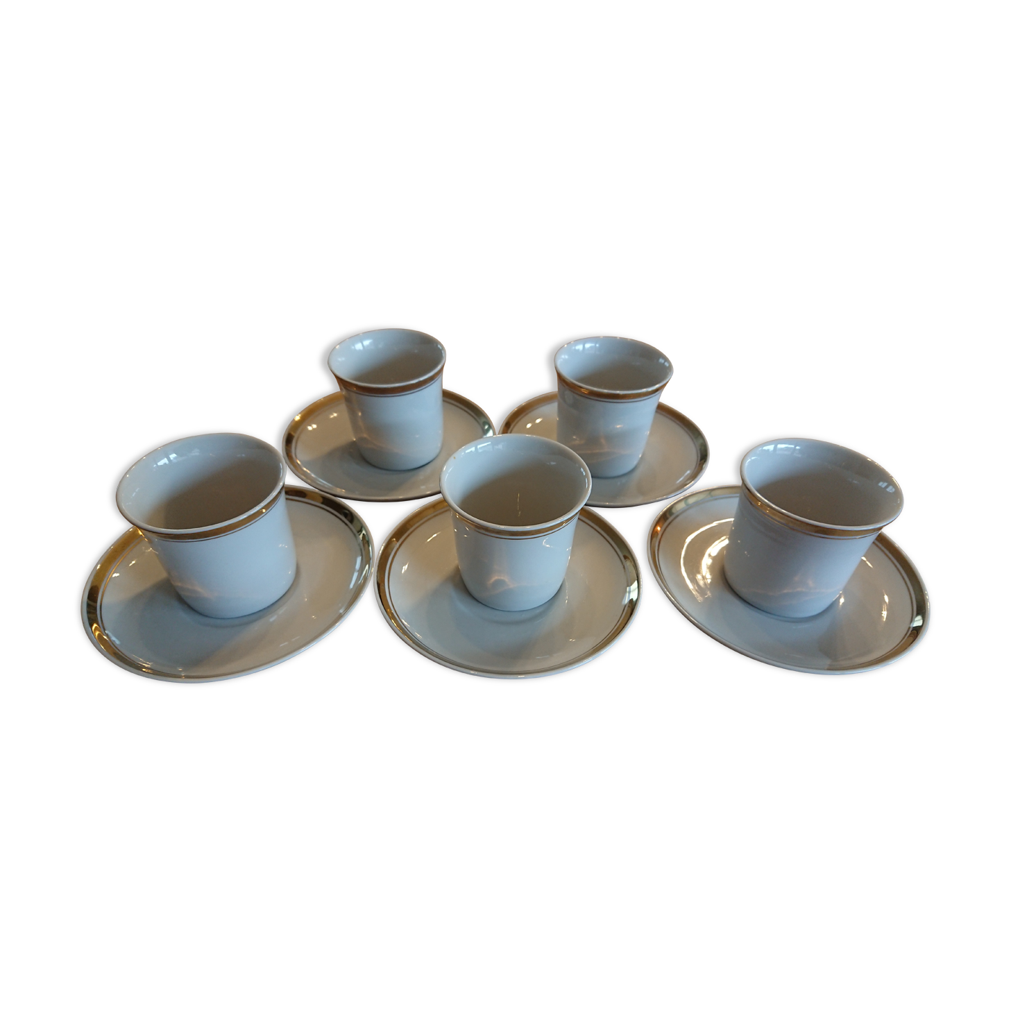 Gold pattern porcelain coffee cups