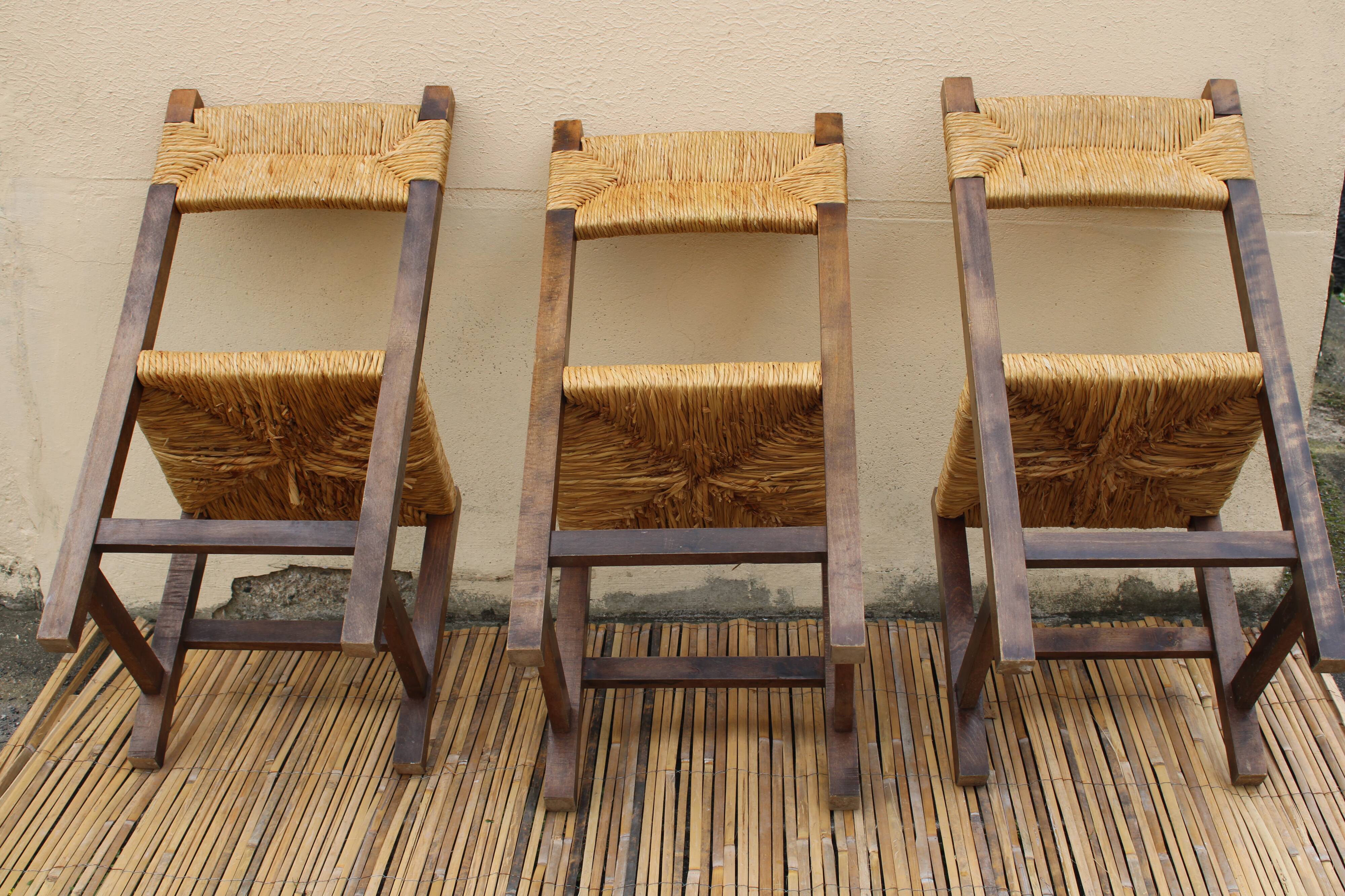 Trio of mulched chairs