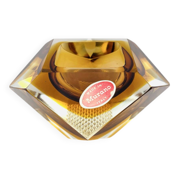 Murano Sommerso Amber Pocket Bowl Mandruzzato