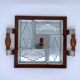 Top with ramekins in wood and Art Deco glass