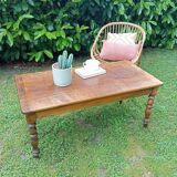 Rectangular coffee table with 1 drawer, solid wood, late 19th, early 20th century